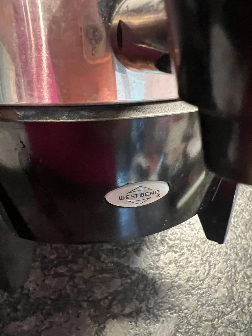 West Bend Stainless Steel Coffee Urn with Black Lid and Spout - Home Kitchen